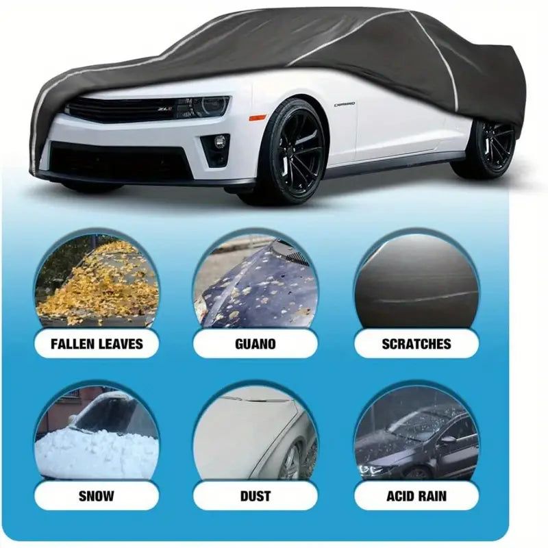 Car Cover for 2010-2024 Chevy Camaro All Weather 6 Layers with Storage Bag