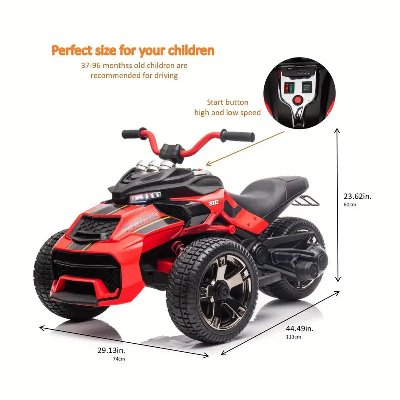 24V Kids Ride on All-Terrain Vehicle, 3 Wheeler Electric Vehicle, Battery Powered Ride on Motorcycle with LED Lights 1724059067236-e5444d1223af478c86307ee2b3429173-goods