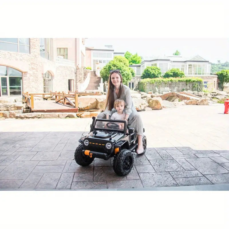 24V car for Kids & Parents, Battery Powered Toy Car with Remote Control, wireless, Front back button, Safety Belt