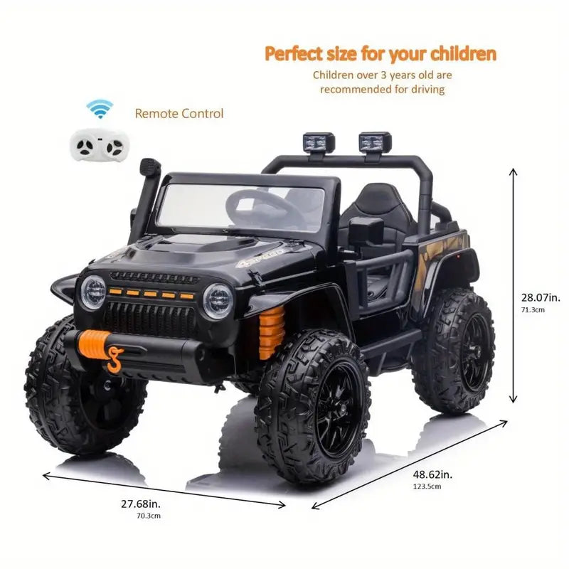 24V car for Kids & Parents, Battery Powered Toy Car with Remote Control, wireless, Front back button, Safety Belt
