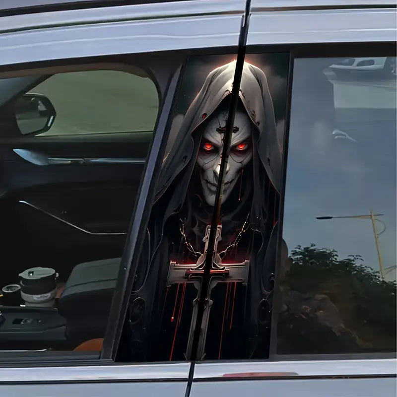 2pcs Matte Vinyl Car B-Pillar Stickers