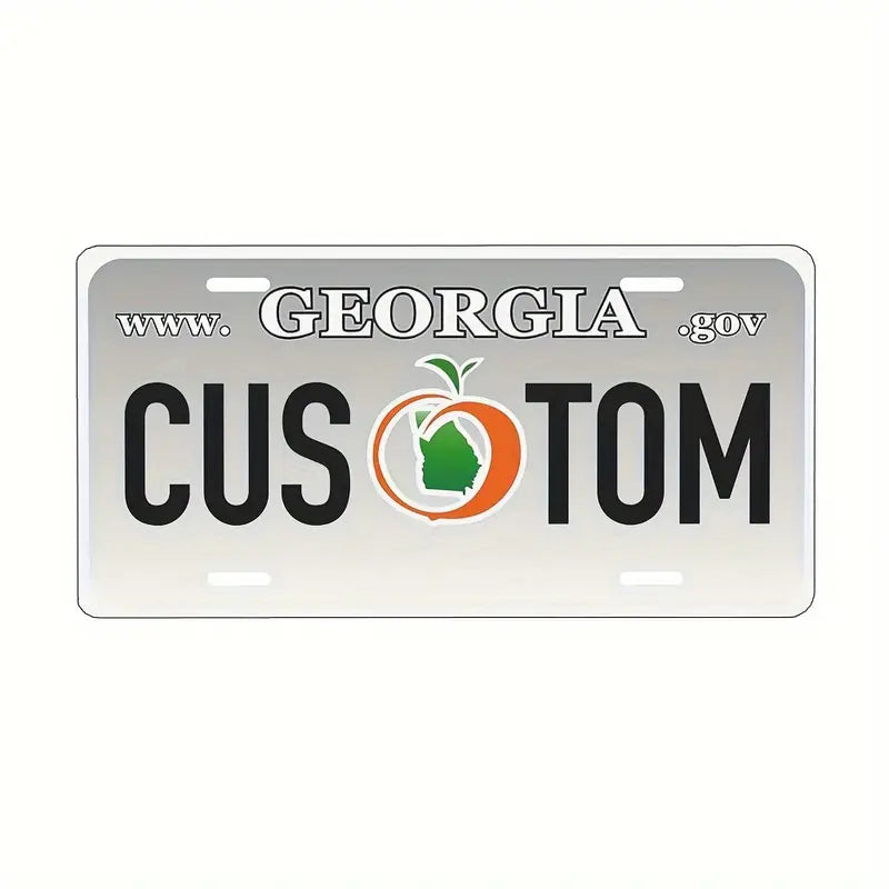 Vintage-Style Aluminum License Plate - Customizable Metal Car Tag Perfect for Front or Rear Display, 6x12 Inches Georgia 6''x12'' 15cm*30cm 260632c8-8892-491c-aae0-74c34bc65f0e