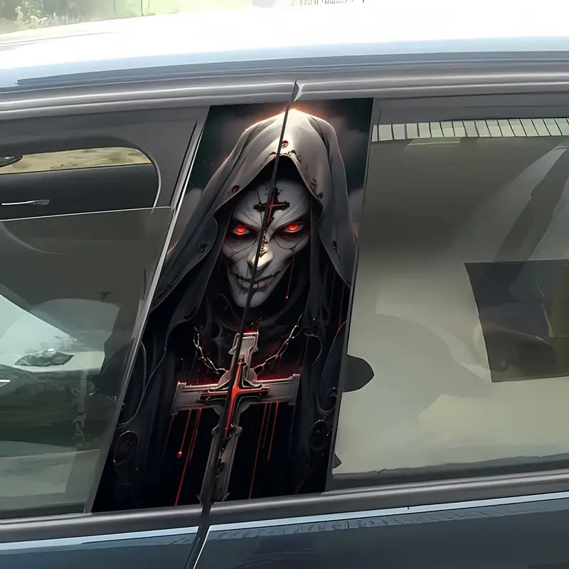 2pcs Matte Vinyl Car B-Pillar Stickers