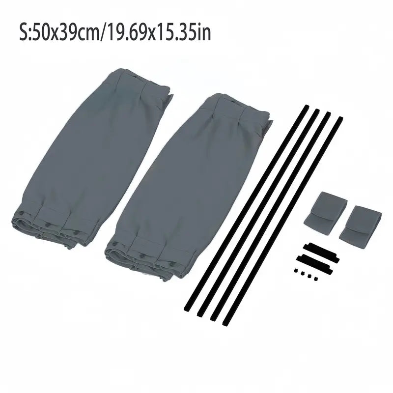 2pcs Universal Car Sun Shade Side Window Curtain Auto Foldable Uv Protection