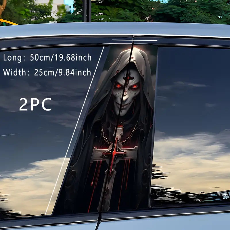 2pcs Matte Vinyl Car B-Pillar Stickers