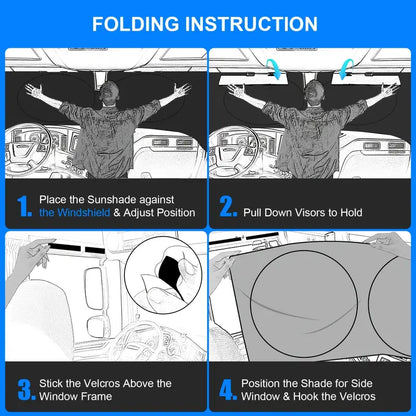 Ultimate Semi-Truck Sun Shade - Premium UV Defense & Heat Rejection for Windshield & Side Windows 2c780a70700866657cea3de10a0c4589