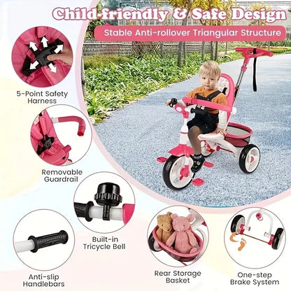 5-in-1 Convertible Tricycle Stroller with Canopy 2fef9c7b-3bc6-4df3-a3a8-3ec15223961f