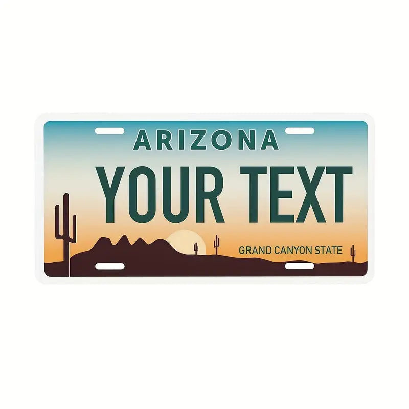 Vintage-Style Aluminum License Plate - Customizable Metal Car Tag Perfect for Front or Rear Display, 6x12 Inches 2nd Style - Arizona 6''x12'' 15cm*30cm 2nd_arizona