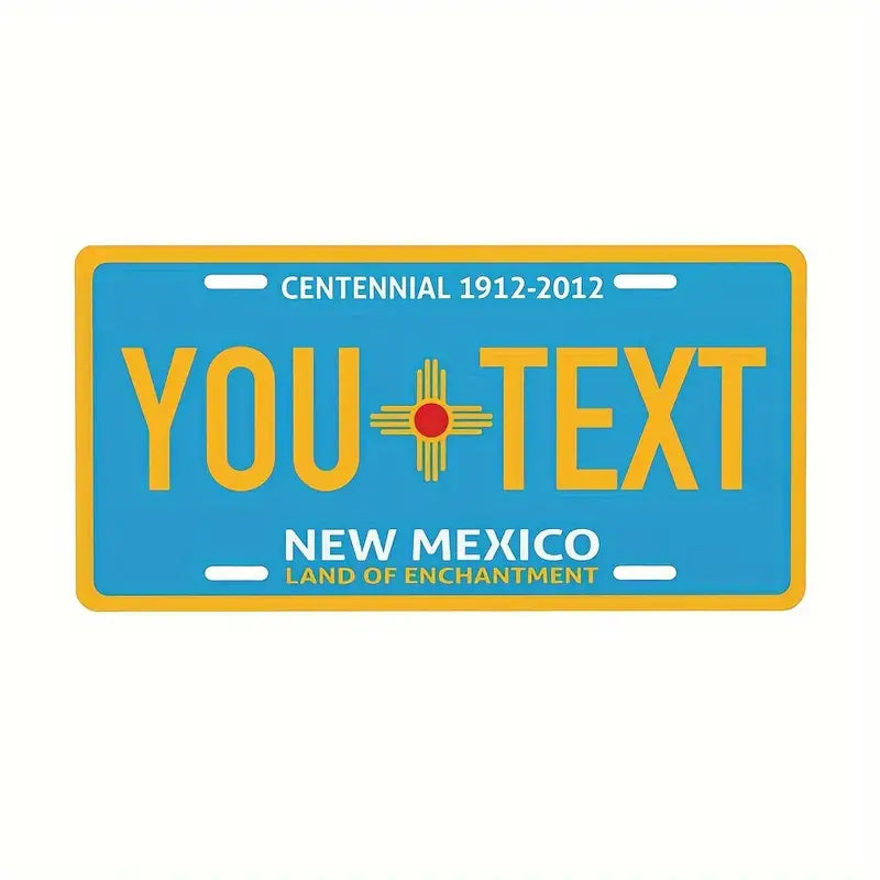 Vintage-Style Aluminum License Plate - Customizable Metal Car Tag Perfect for Front or Rear Display, 6x12 Inches 2nd Style - New Mexico 6''x12'' 15cm*30cm 2nd_new_mexico