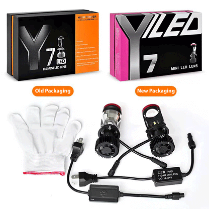 2pcs Y7D Car Led Headlight With Lens H4 Bulb Modification Y7 H4 HEADLIGHT 2pcs-y7d-car-led-headlight-with-lens-h4-bulb-modification-auto-parts-1