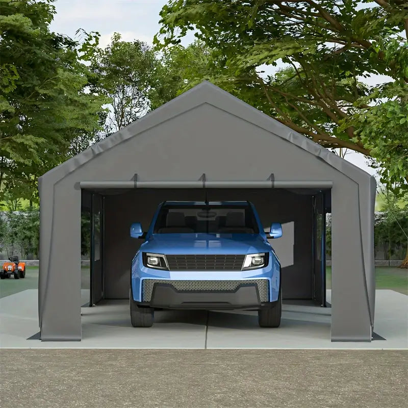 13x25ft Carport Portable Garage Car Top Heavy Duty Carport With Mesh Windows And Removable Sidewalls