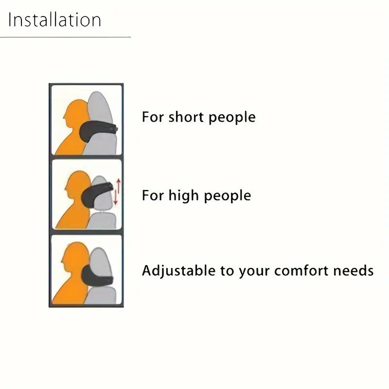 1pc Faux Leather Car Memory Foam Headrest Pillow Comfortable For Long Driving