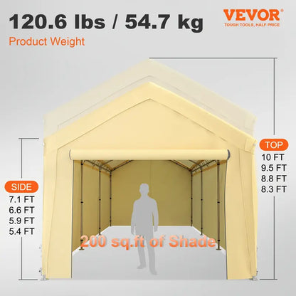 VEVOR 10 X 20 Ft Carport Car Canopy, Heavy Duty Garage 35b3aa14-1535-4dcf-8596-e224c027f179