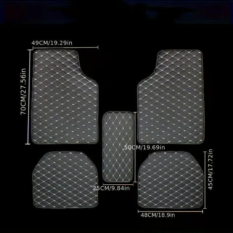 5pcs Universal Waterproof Car Floor Mats - Protect Your Car's Interior from Dirt, Mud, and Spills!