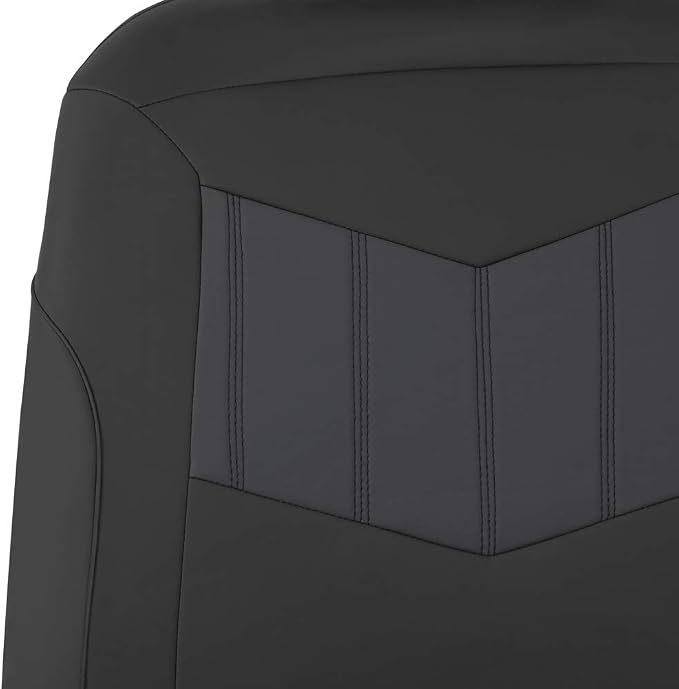 Faux Leather Car Seat Covers — Front Seat — Gray