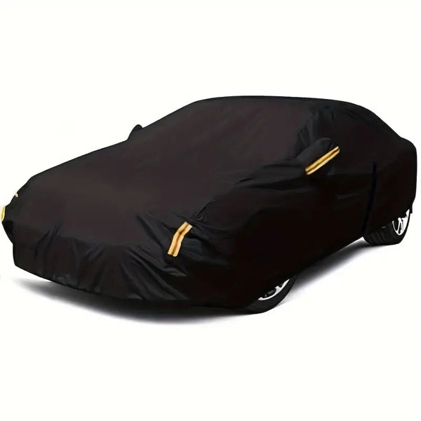 Oxford Cloth Full Car Cover - Waterproof 190T Outdoor Protection with Reflective Warning Tape