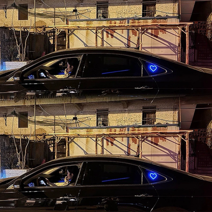 Solar-Powered Wireless Heart-Shaped LED Car Interior Neon Glow – Heart Atmosphere C-Pillar Light & Window Decoration