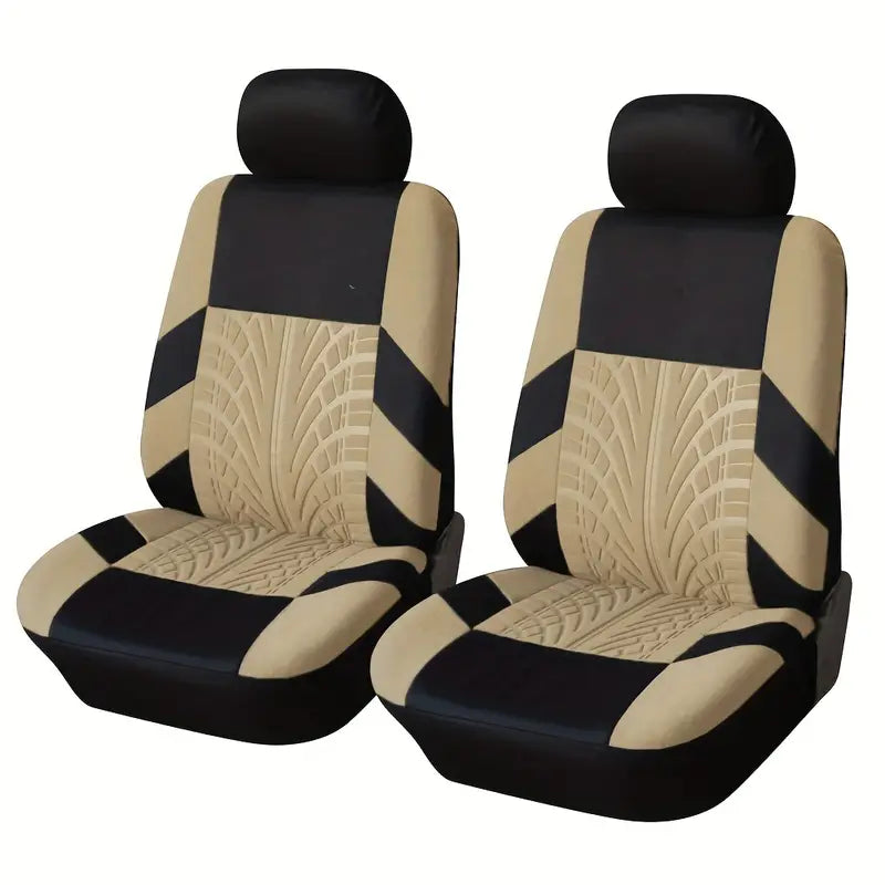 2 Premium Front Car Seat Covers with Removable Headrest Universal Fit