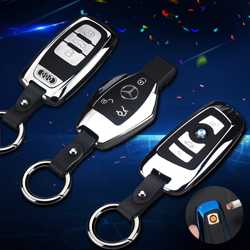 Keychain Style Lighter Elegant Car Keychain with Refillable Flame 5117687232