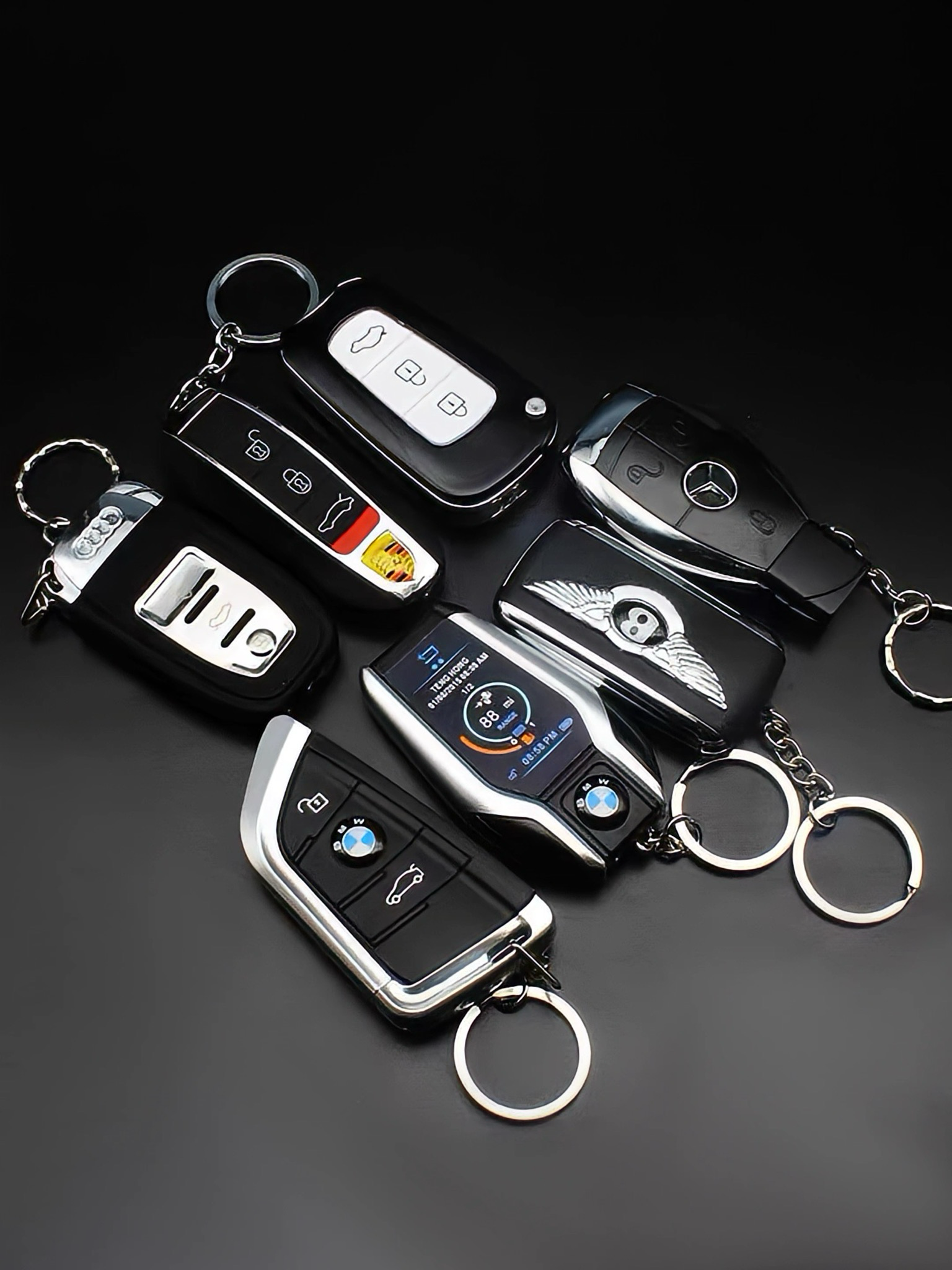 Keychain Style Lighter Elegant Car Keychain with Refillable Flame 5117689308