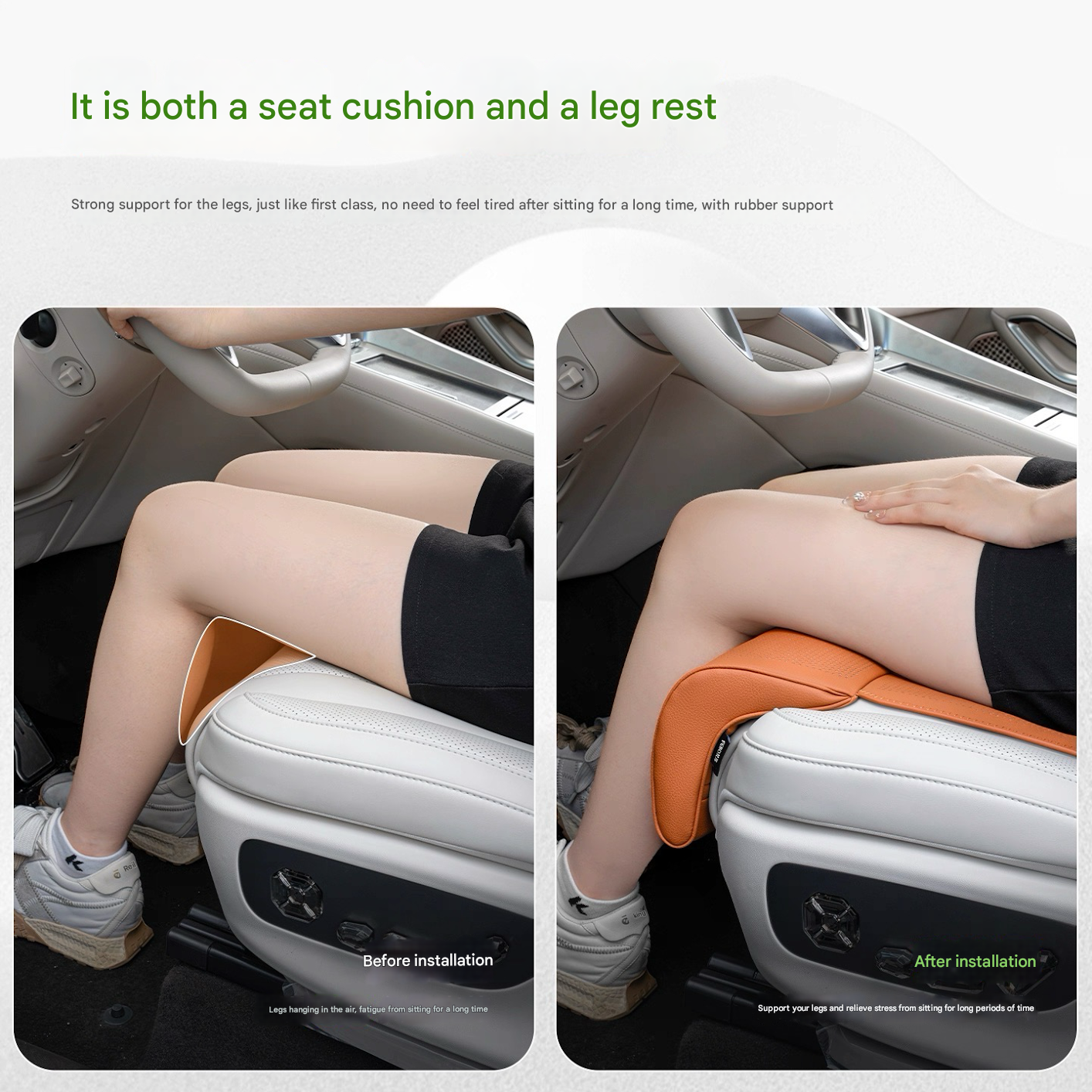 Ergonomic Car Seat Cushion & Leg Support, Long Drive Comfort 5138526964_1