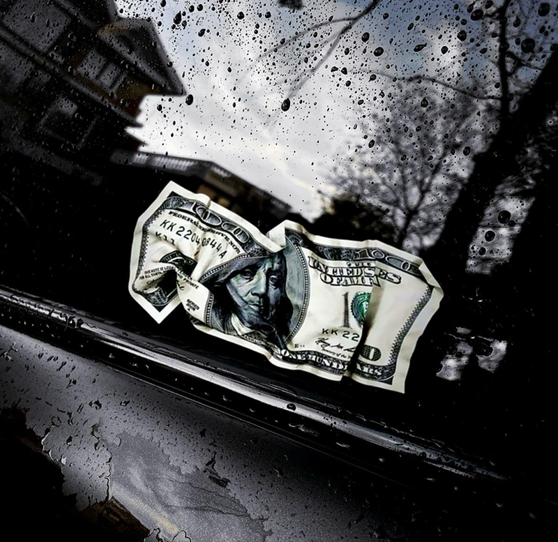 Realistic Wrinkled 100 Dollar Bill Sticker for Car Window Decoration