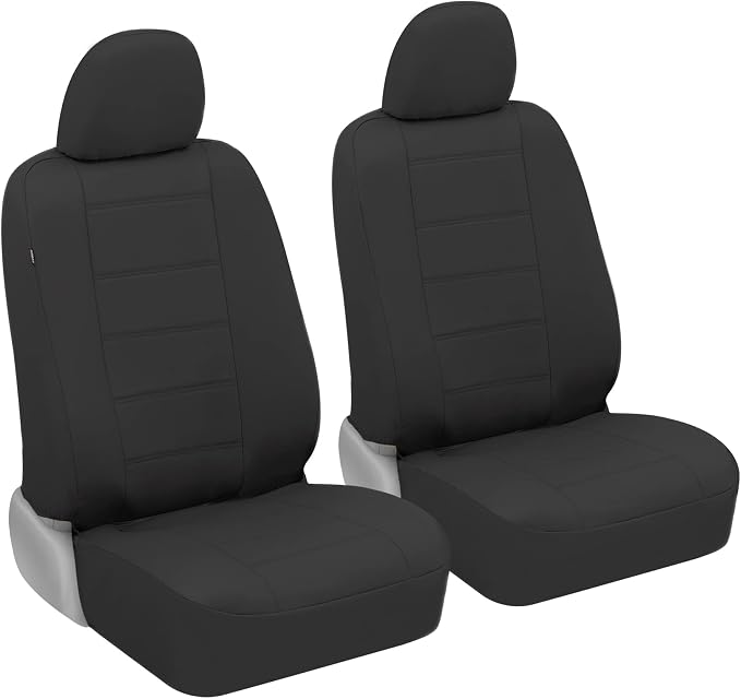 Faux Leather Car Seat Covers — Front Seat — Black
