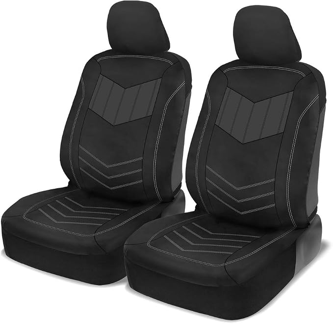 Faux Leather Car Seat Covers — Front Seat — Gray