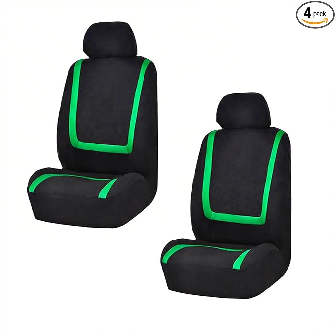 Universal Seat Covers — Front Seat — Black / Green