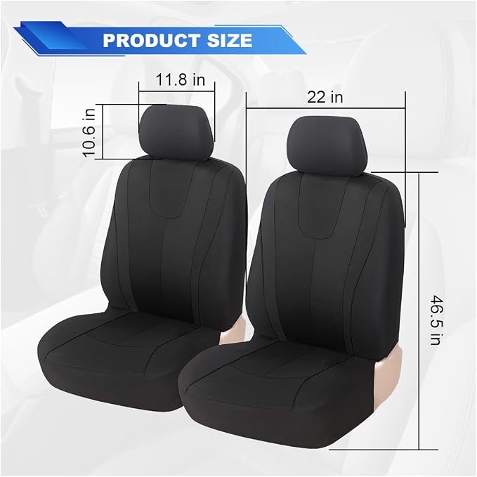 Universal Seat Covers — Front Seat — Black