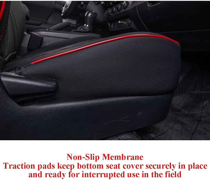 Faux Leather Seat Covers for Toyota Tacoma — Front Seat — Black / Red