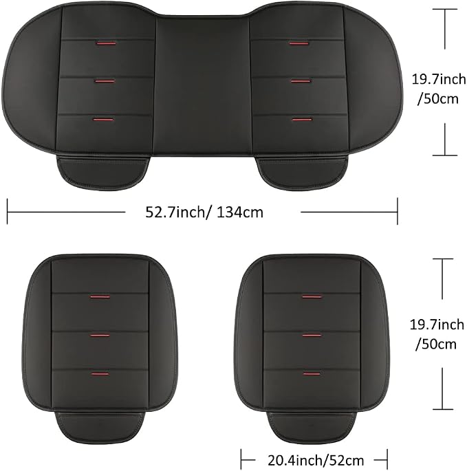 Universal Faux Leather Seat Covers — Front Seat — Black