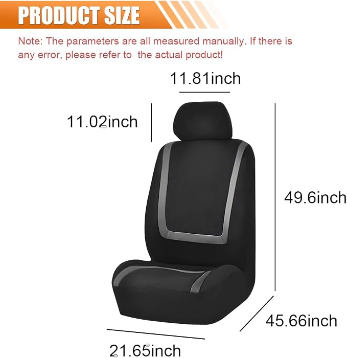 Universal Seat Covers — Front Seat — Black / Gray