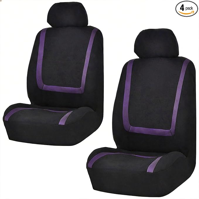 Universal Seat Covers — Front Seat — Black / Purple