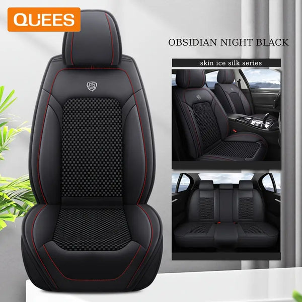 Universal Ice Silk Leather Car Seat Covers Cushion Full Set