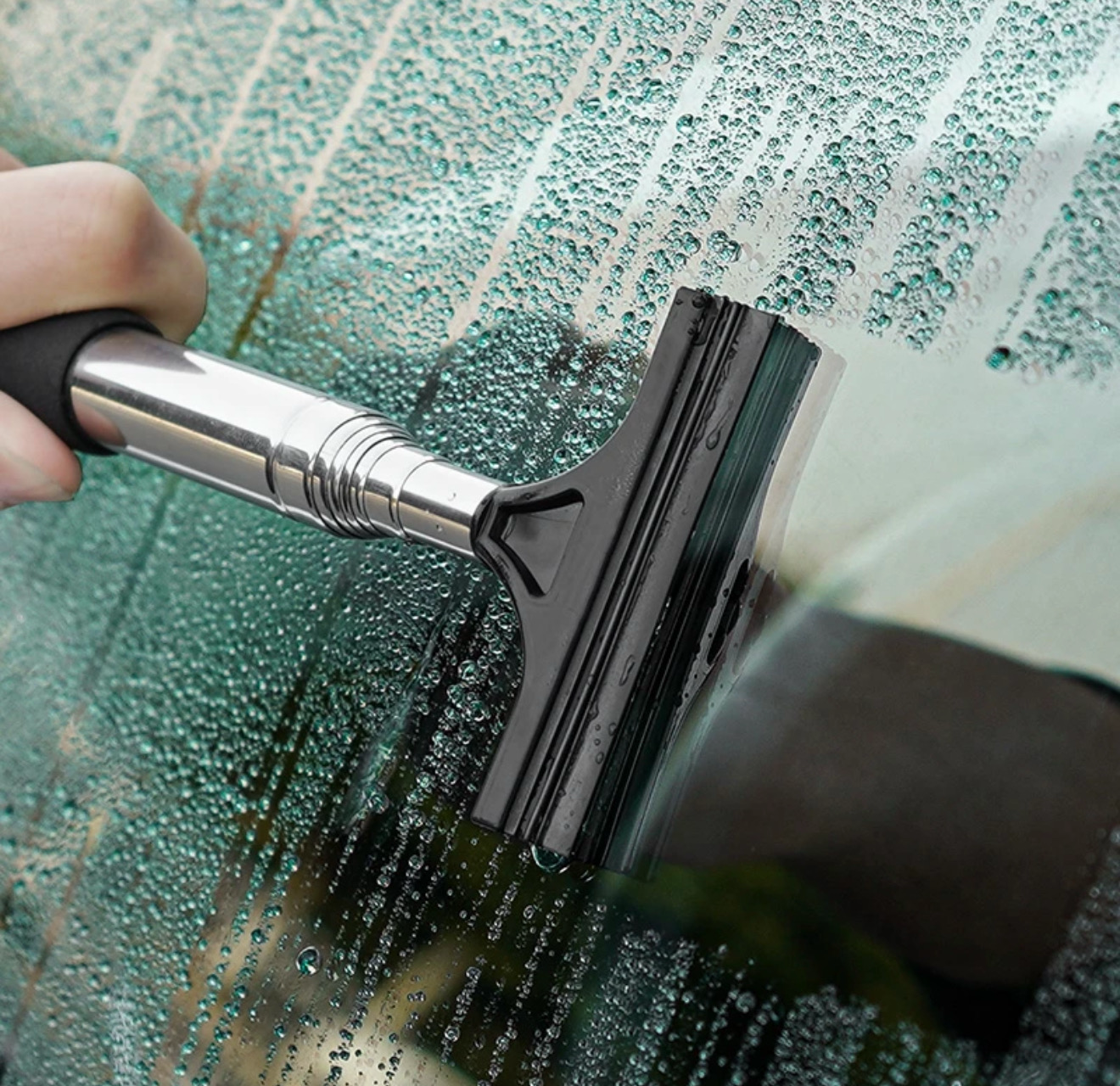 38" Telescopic Car Mirror Wiper | Retractable Side Window Squeegee 2Pcs