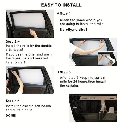 2pcs Universal Car Sun Shade Side Window Curtain Auto Foldable Uv Protection 55804d51e85df6ac5d2d681b614eb03c
