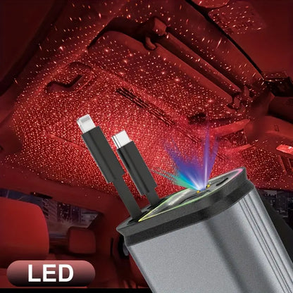 66W 4-in-1 Retractable Car Charger With Star Projector TypeC+ForIOS 572db11a-1172-4a8d-b8ee-d040e5961a7e