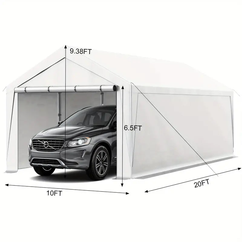 Upgraded Portable Carport with 4 Roll-up Doors