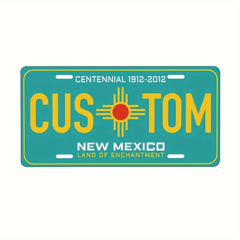 Vintage-Style Aluminum License Plate - Customizable Metal Car Tag Perfect for Front or Rear Display, 6x12 Inches New Mexico 6''x12'' 15cm*30cm 58278b69-b136-4107-a43e-fe115778ae93