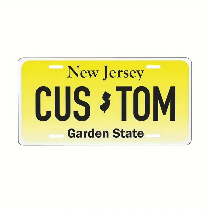 Vintage-Style Aluminum License Plate - Customizable Metal Car Tag Perfect for Front or Rear Display, 6x12 Inches New Jersey 6''x12'' 15cm*30cm 58744107-9eba-4448-8e29-92f1d226fadf