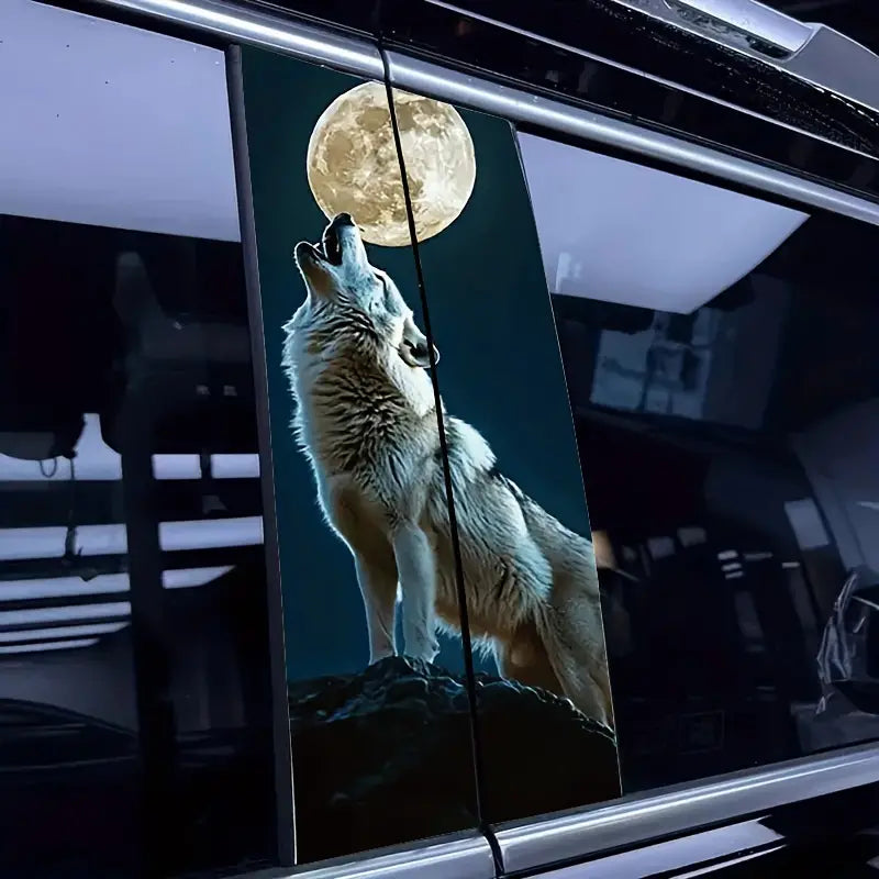 Wolf Howling at Moon Vinyl Car Decals
