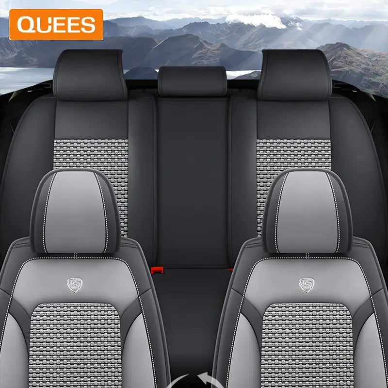 Universal Ice Silk Leather Car Seat Covers Cushion Full Set