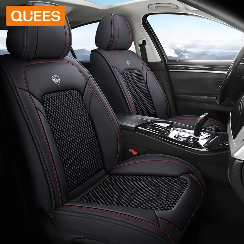 Universal Ice Silk Leather Car Seat Covers Cushion Full Set