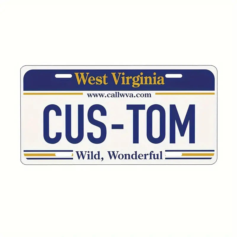 Vintage-Style Aluminum License Plate - Customizable Metal Car Tag Perfect for Front or Rear Display, 6x12 Inches West Virginia 6''x12'' 15cm*30cm 60841792-98cd-486c-afdf-c60fbe979cff