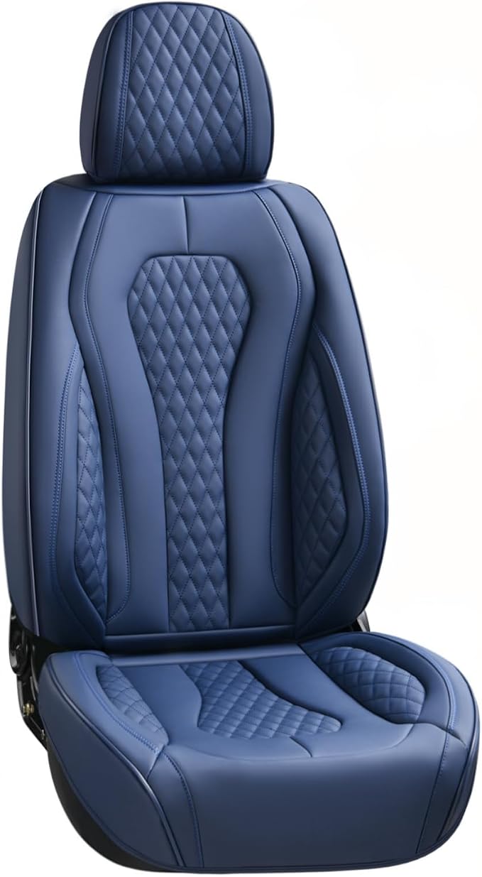 Universal Faux Leather Seat Covers — Front Seat — Blue
