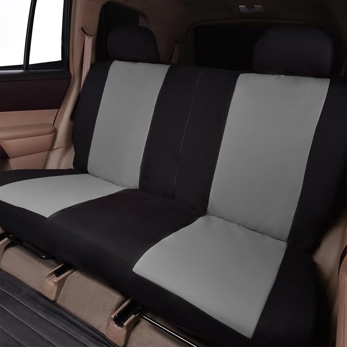 Fabric Car Seat Covers — Full Set — Black / Gray