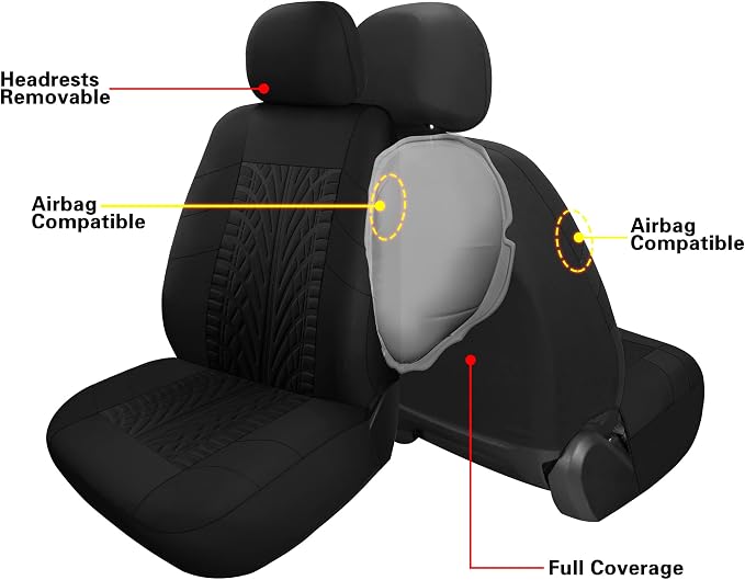 Universal Seat Covers — Front Seat — Black