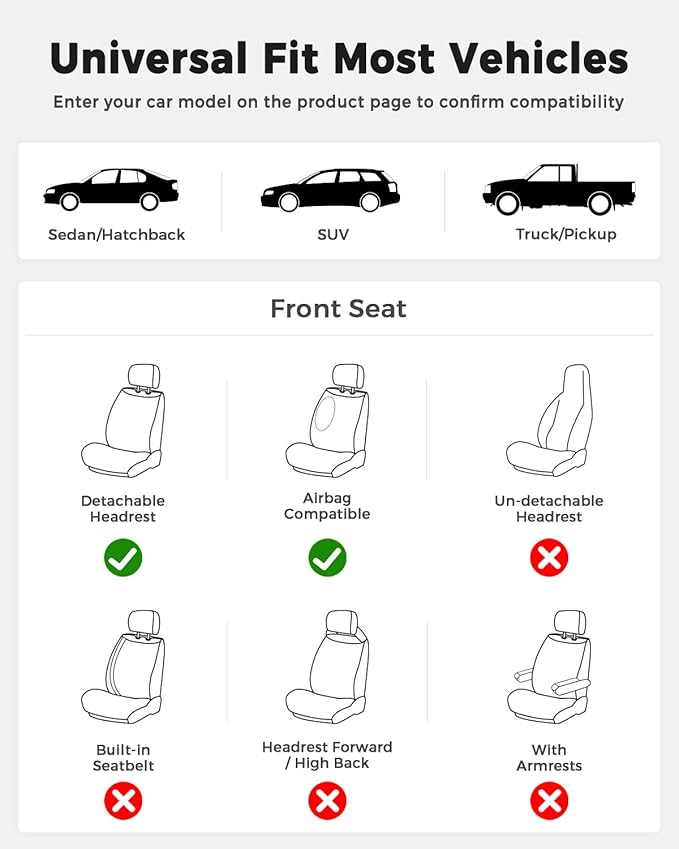 Universal Seat Covers — Front Seat — Purple