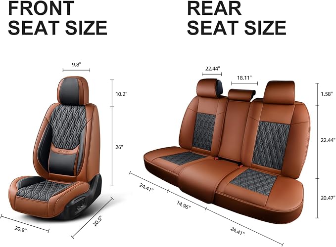 Universal Seat Covers — Full Set — Brown / Black